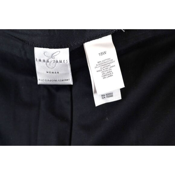 Emma James Stretch Black Women's Dress Pants Zip Hook & Eye Closure 18W 057 - Picture 2 of 4